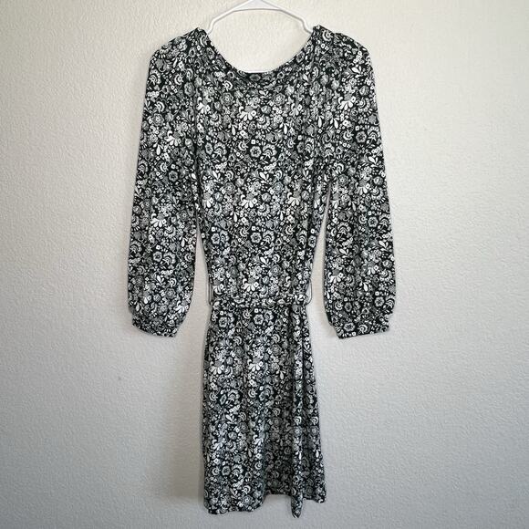 Boden Kelly Green White Ditsy Floral Belted Dress Knee length Size 8 Career Y23 - Picture 7 of 11